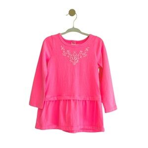 Carter's Baby Girls 24 Months Vibrant Pink Long Sleeve Peplum Tunic - Like New